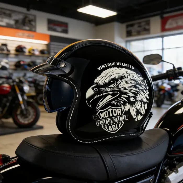 Casque de moto de croisière rétro unisexe