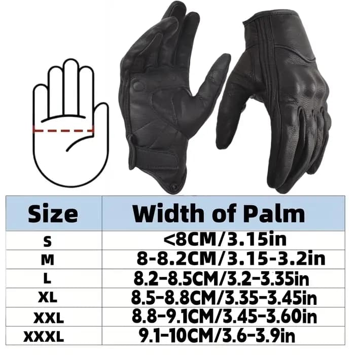 Gants d'extérieur en cuir pour moto