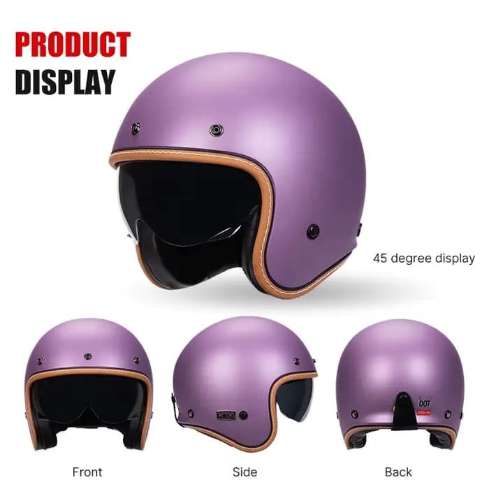 Casque Jet DOT casque ouvert pour hommes femmes rétro 3/4 casques De Moto Vintage café Racer demi-visage casque Capacete De Moto