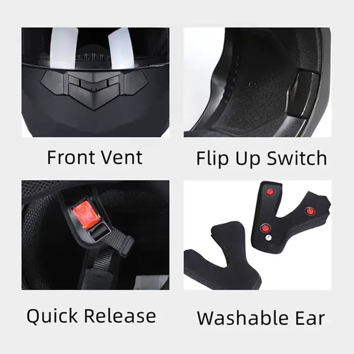 Casque intégral de Moto Bluetooth pour hommes et femmes