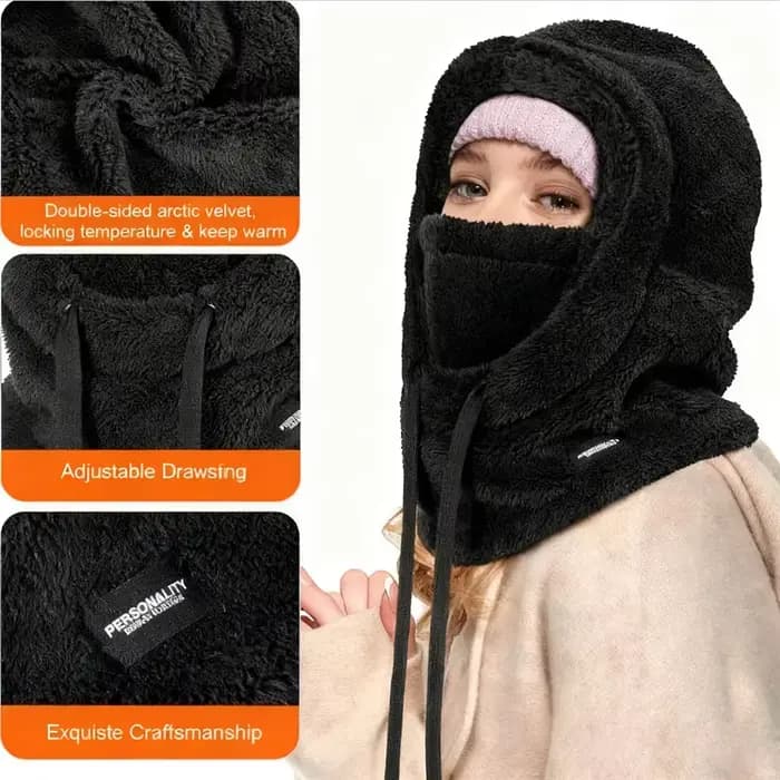 Cagoule thermique coupe-vent pour l'hiver