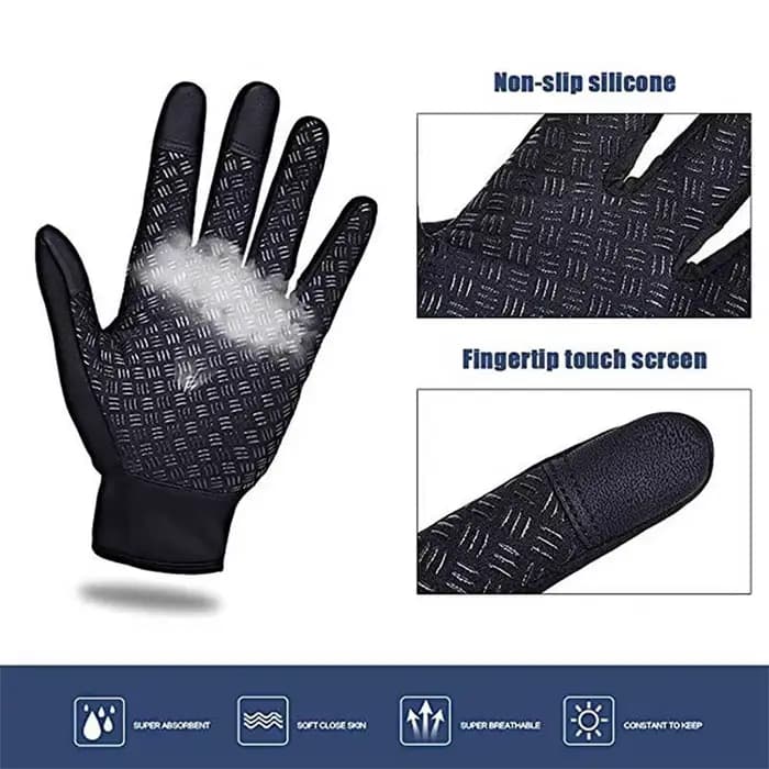 Gants d'hiver pour hommes imperméables coupe-vent froid