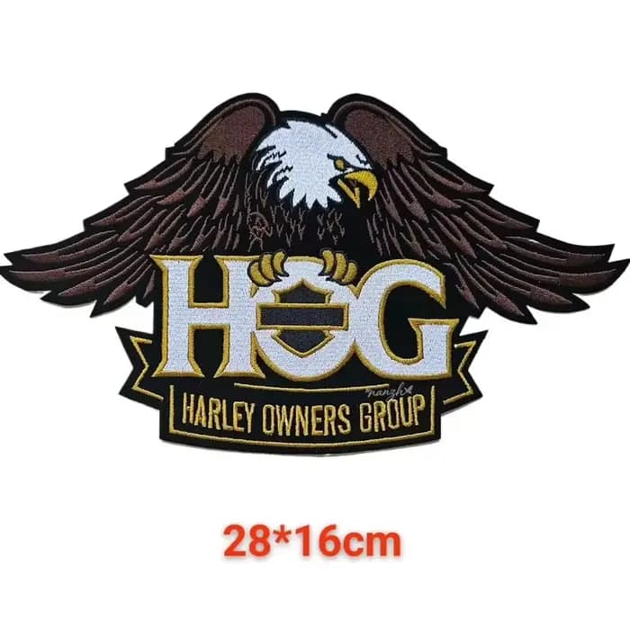 Patch brodé en tissu avec logo de moto