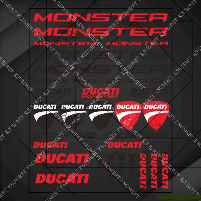 Autocollants en vinyle pour moto Ducati, kit de logos pour réservoir