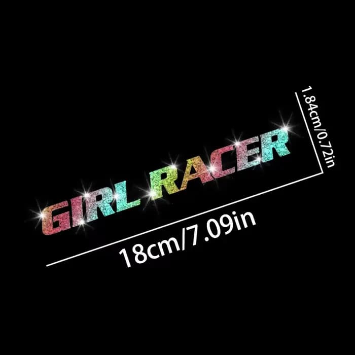 Autocollant de moto Imitation diamant paillettes GIRL RACER