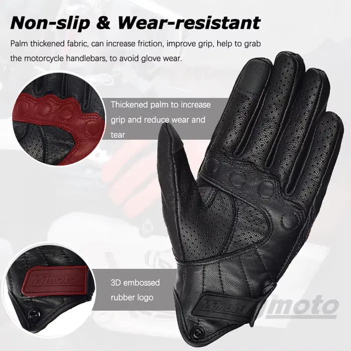 Gants de Moto en cuir rétro