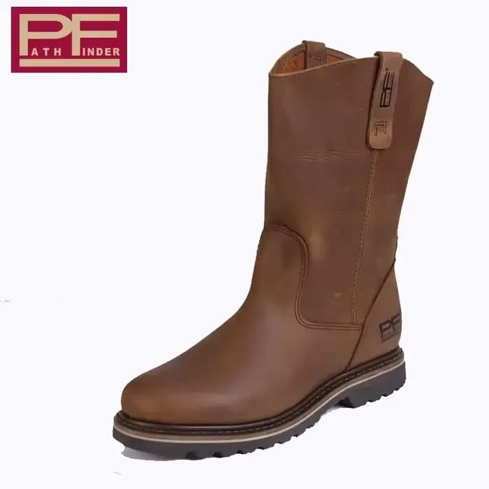Pf Cow – bottes de moto en cuir véritable pour hommes et femmes
