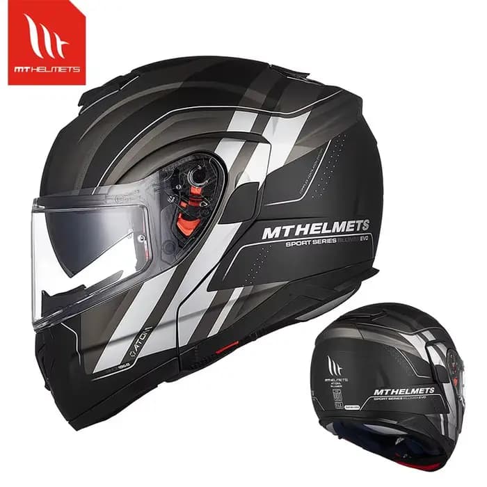 Casque rabattable brillant/mat pour moto Mt Atom Sv M-4Xl