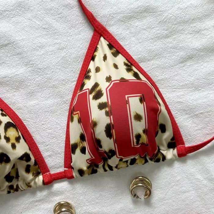 Maillot de bain pour femmes, ensemble bikini imprimé léopard, maillot de bain deux pièces, vêtements de bain sexy pour les vacances, bikinis de plage