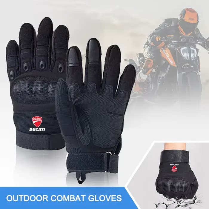 Gants de moto en cuir Vintage pour écran tactile Ducati