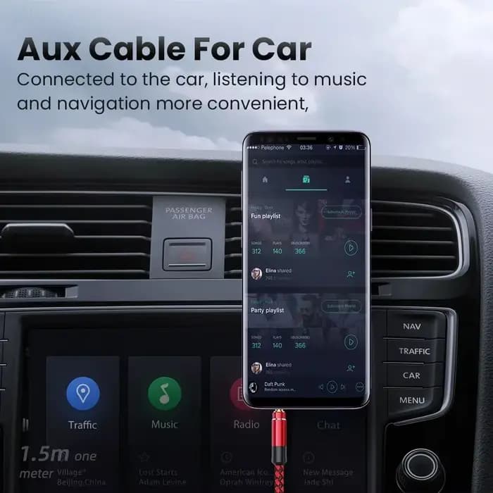 Câble Audio ligne Aux d'extension mâle à mâle