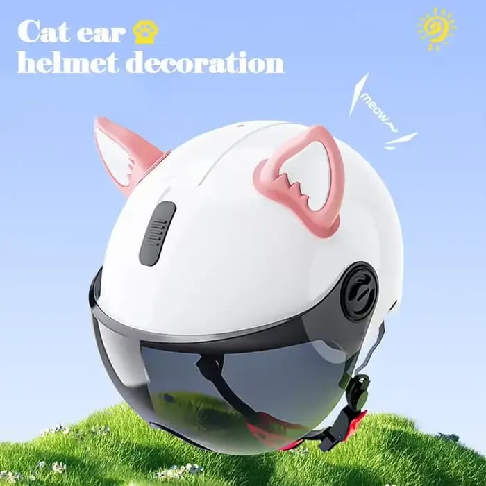 Décorations d'oreille de chat pour casque de moto