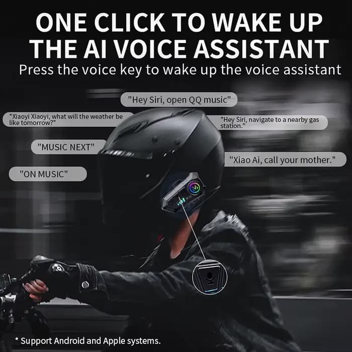 Casque de moto sans fil Bluetooth 5.3