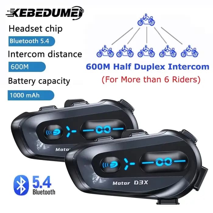 Interphone pour casque de moto demi-Duplex 600M