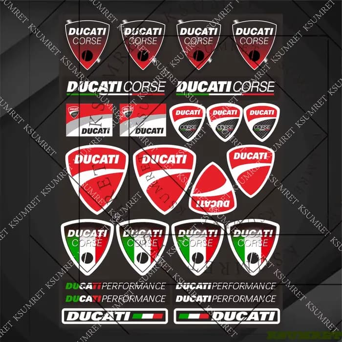 Autocollants en vinyle pour moto Ducati, kit de logos pour réservoir