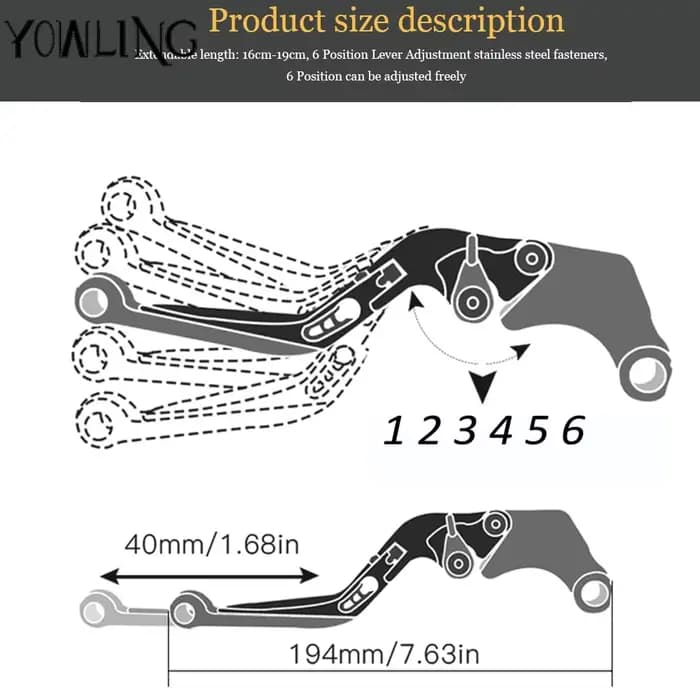 Leviers de frein et d'embrayage pliables et réglables pour moto CFMOTO CF