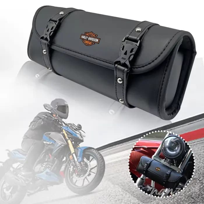 Sac de guidon de moto en cuir PU