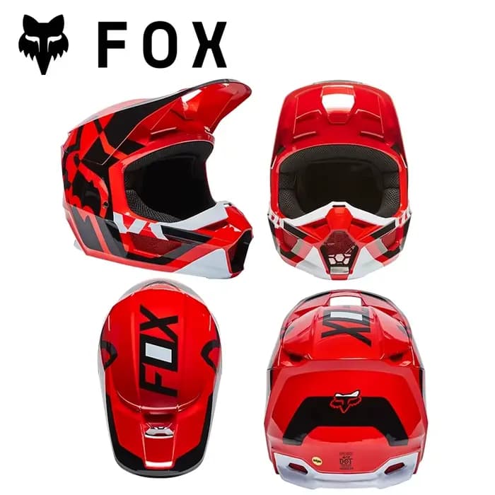 FOX RACING V1 V2 Casque tout-terrain prêt à la course DOT/ECE MIPS double certifié léger pour MX Rally Trail Greenway