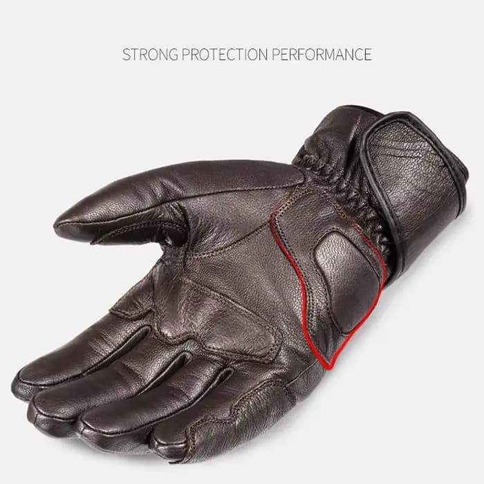 Gants de moto en cuir imperméables pour hommes