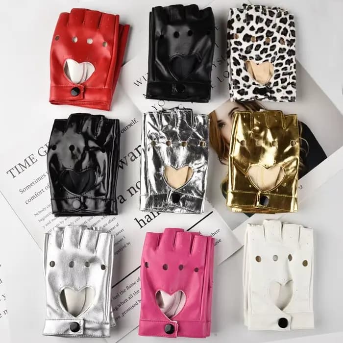 Gants en cuir PU à cinq doigts pour femmes et hommes, mitaines gothiques Lolita Cosplay, conduite, spectacle, pole légiti, fille