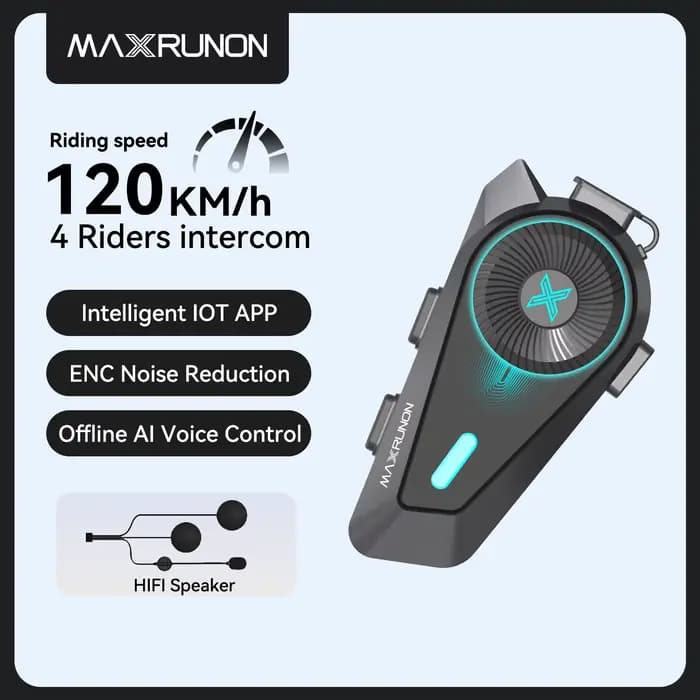 Intercom Moto MAXRUNON D10 pour 4 Motards