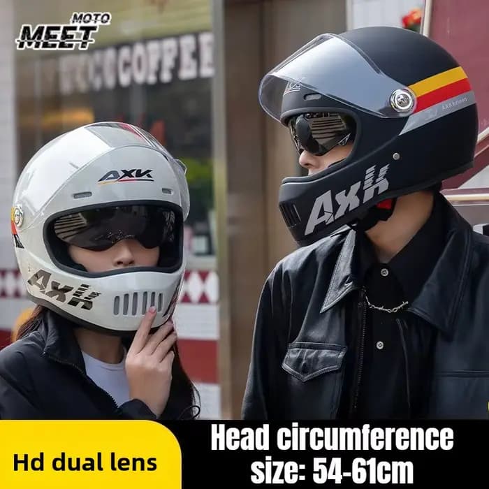 Casque de moto d'hiver intégral à double visière