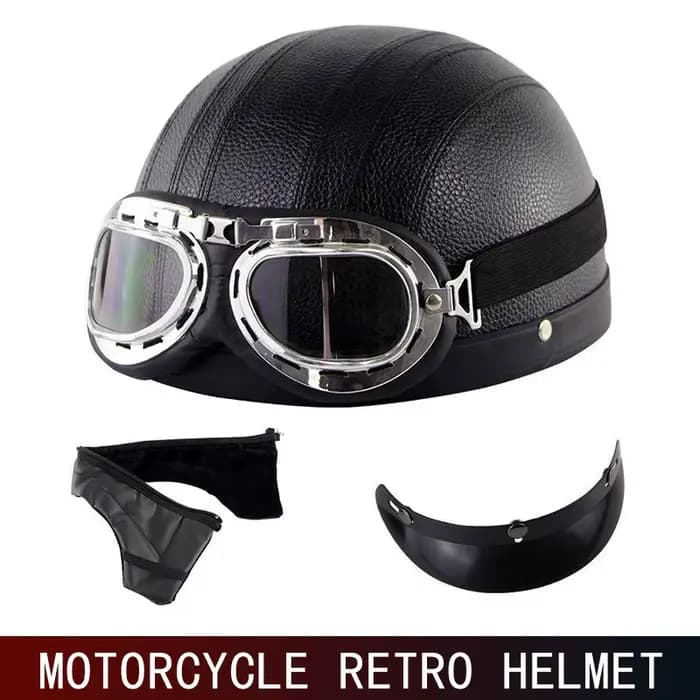 Casque de moto rétro, demi-casque