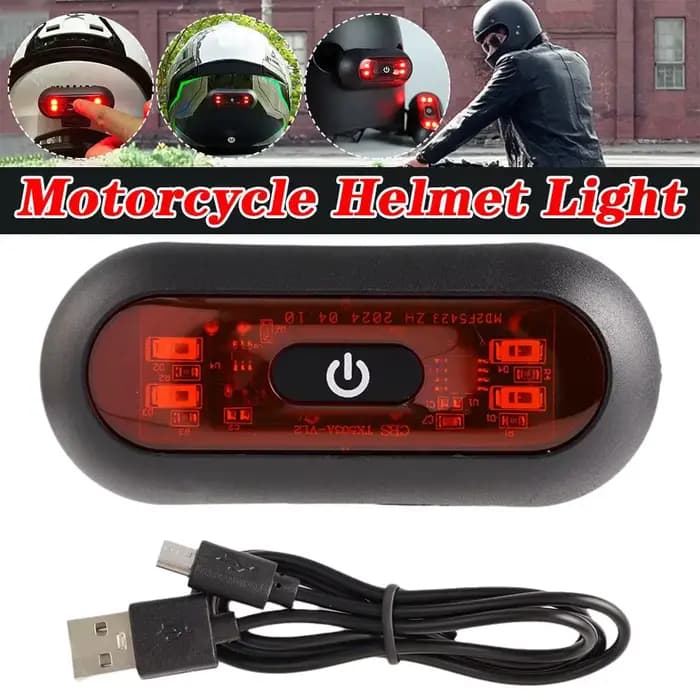 Casque de moto à lumière LED iodée