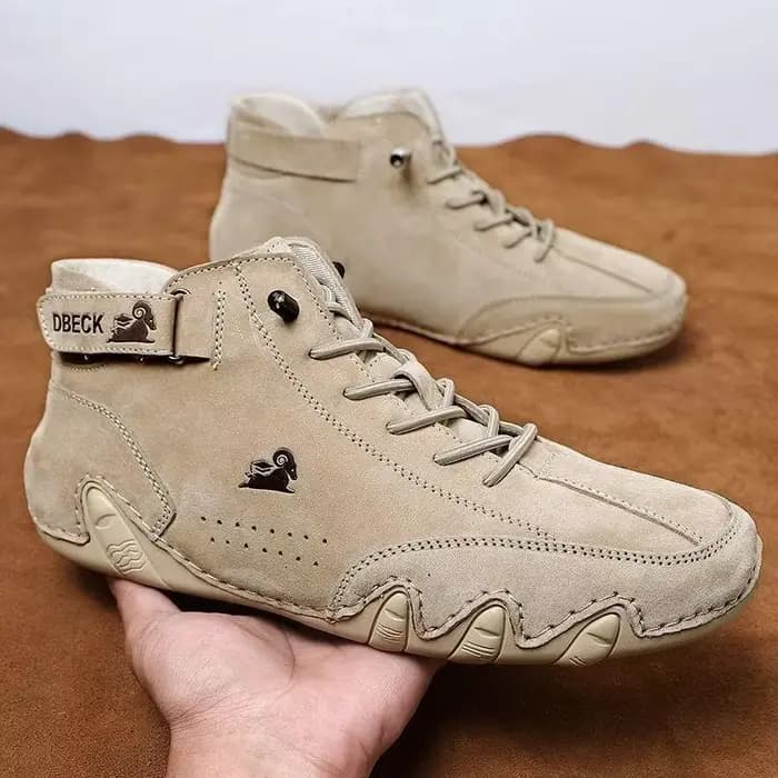 Bottes de moto en cuir pour hommes