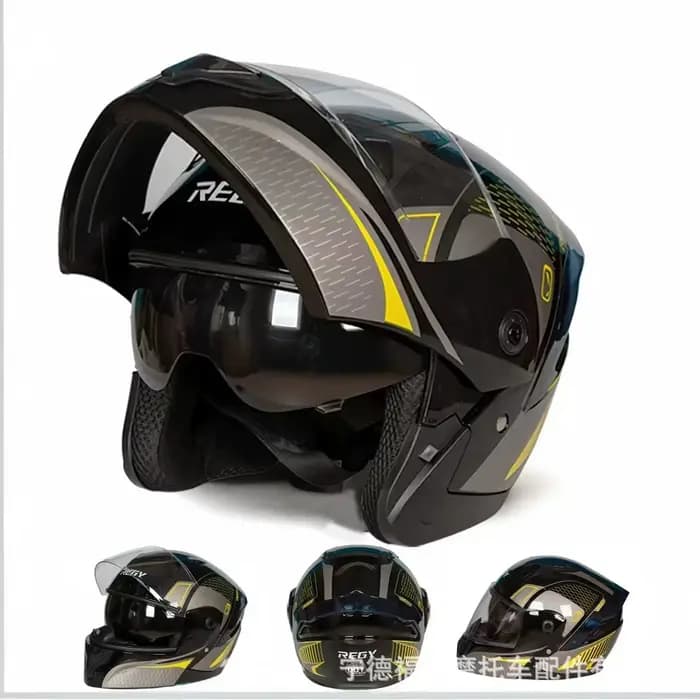 Dernier modèle de casque de moto modulaire de sécurité à visière rabattable