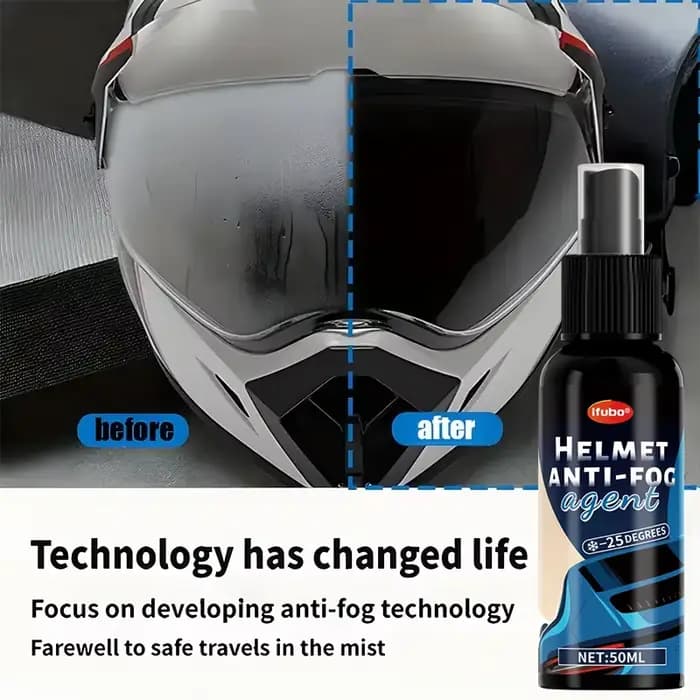 IFUBO Spray anti-buée pour casque 50ml -25 ° Désembueur multi-usages pour miroirs de moto et de voiture