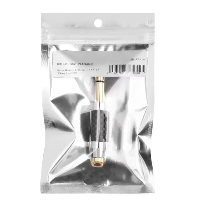 Adaptateur de casque 6.35mm à 2.5 3.5 4.4mm, convertisseur Audio en Fiber de carbone, décodage 3 5 Jack à 6 3 écouteurs, connecteurs mâles et femelles