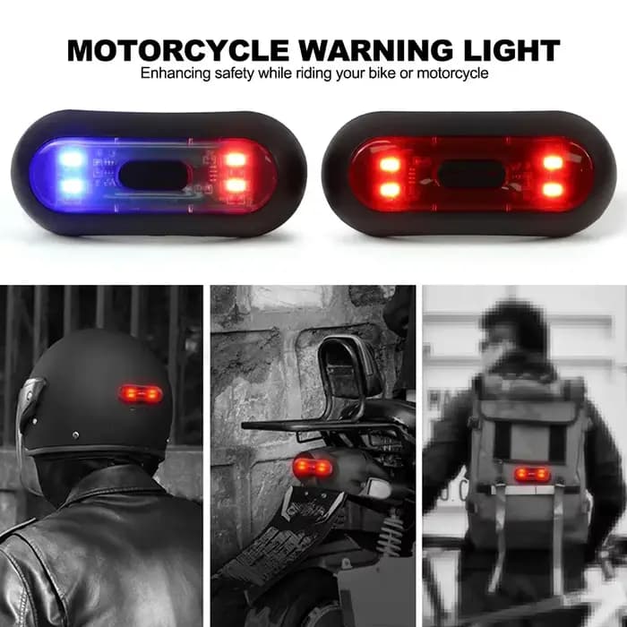 Lumière LED Rechargeable pour casque de moto