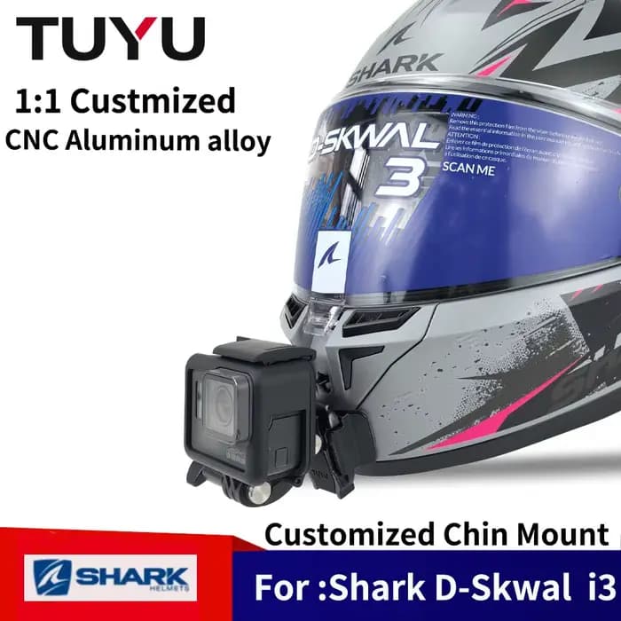 Support de mentonnière pour casque de moto personnalisé Shark D-Skwal i3 pour GoPro Hero13
