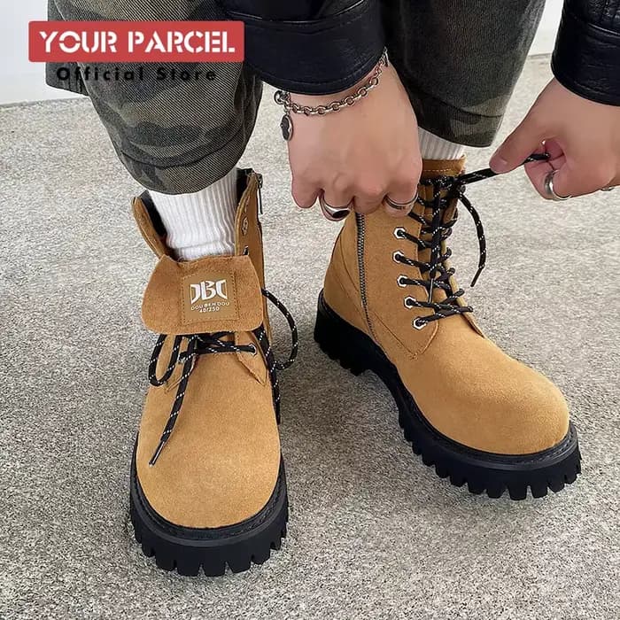 Bottes de moto courtes en cuir pour hommes