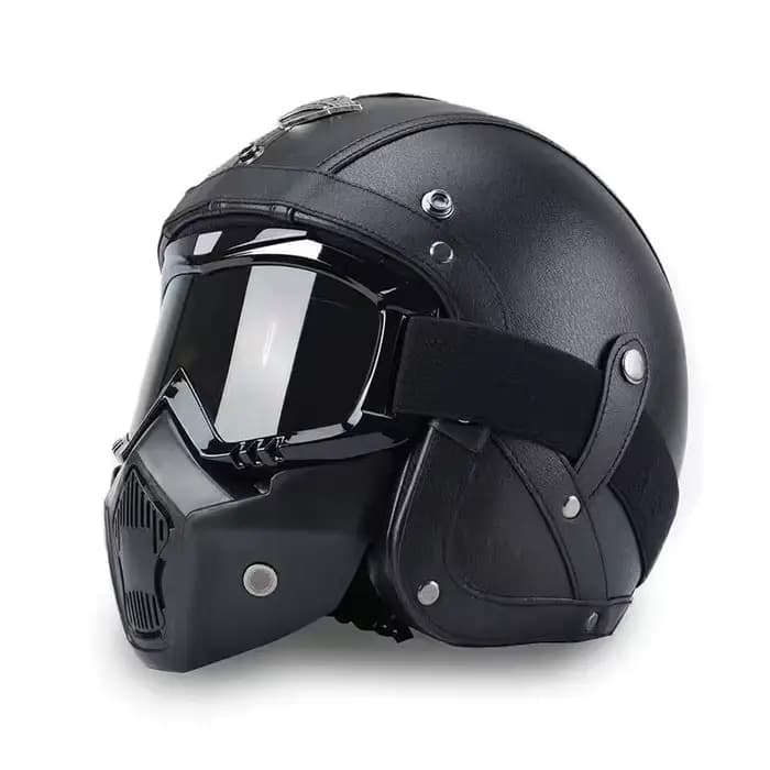 Casque de moto vintage pour homme