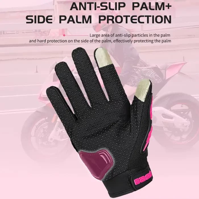 Gants de Moto rose noir pour femmes