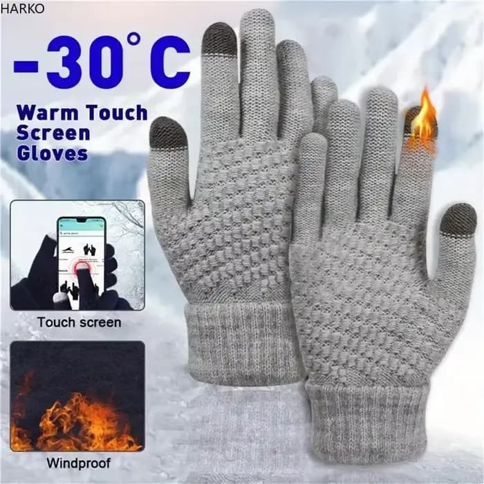 Gants doublés d'hiver pour hommes et femmes – Compatible avec écran tactile élastique épais