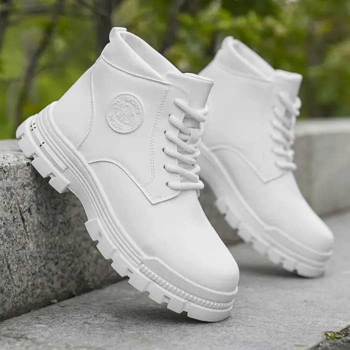 Bottes de moto blanches toutes saisons pour hommes