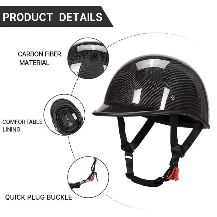 Casque de moto en Fiber de carbone noir