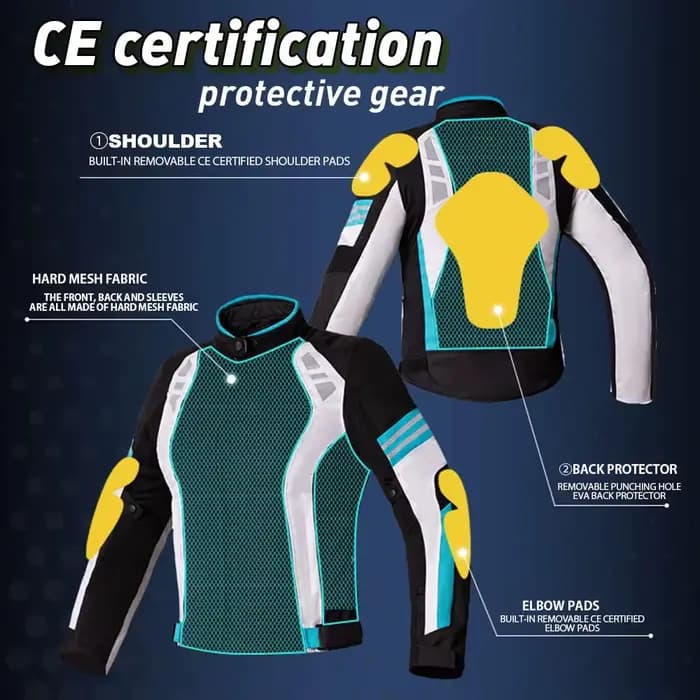 Veste de moto d'été en maille respirante pour femme