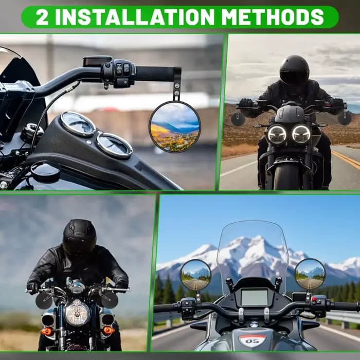 Rétroviseurs latéraux de moto ronds
