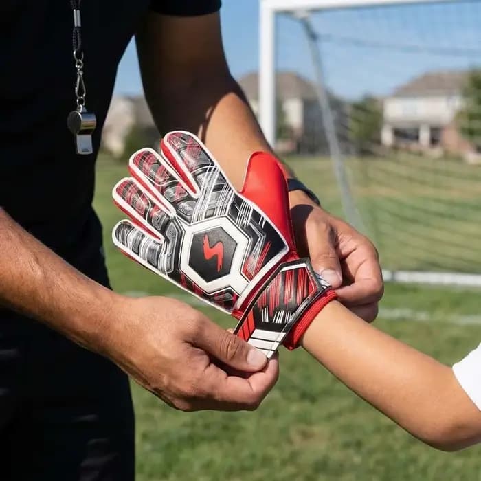 1 paire de gants de gardien de but de football avec protection des doigts, gants de gardien de but antidérapants et respirants