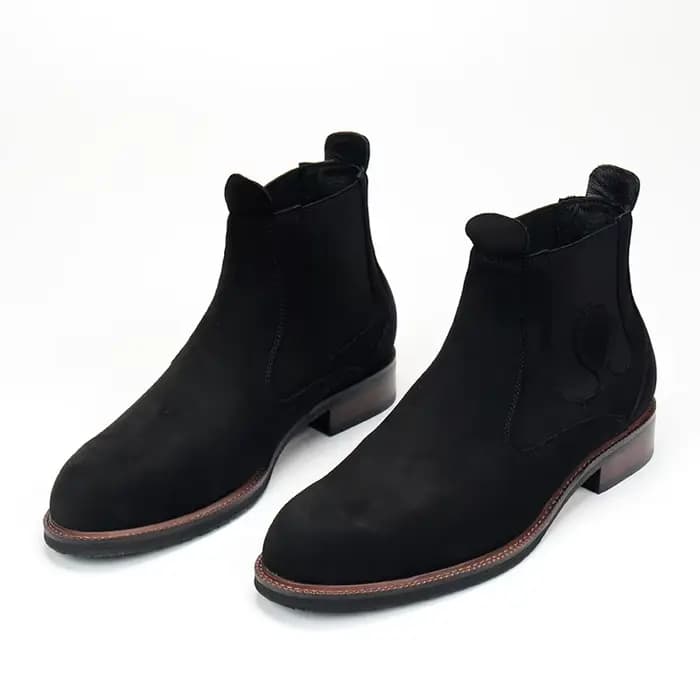 Botte de selle haute en cuir fauve pour hommes