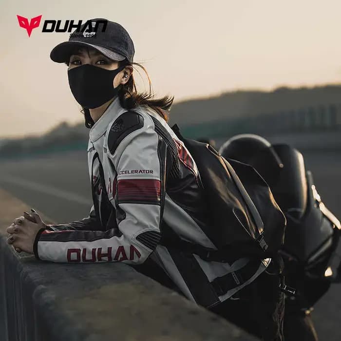 Veste de course de moto en cuir PU pour hommes et femmes