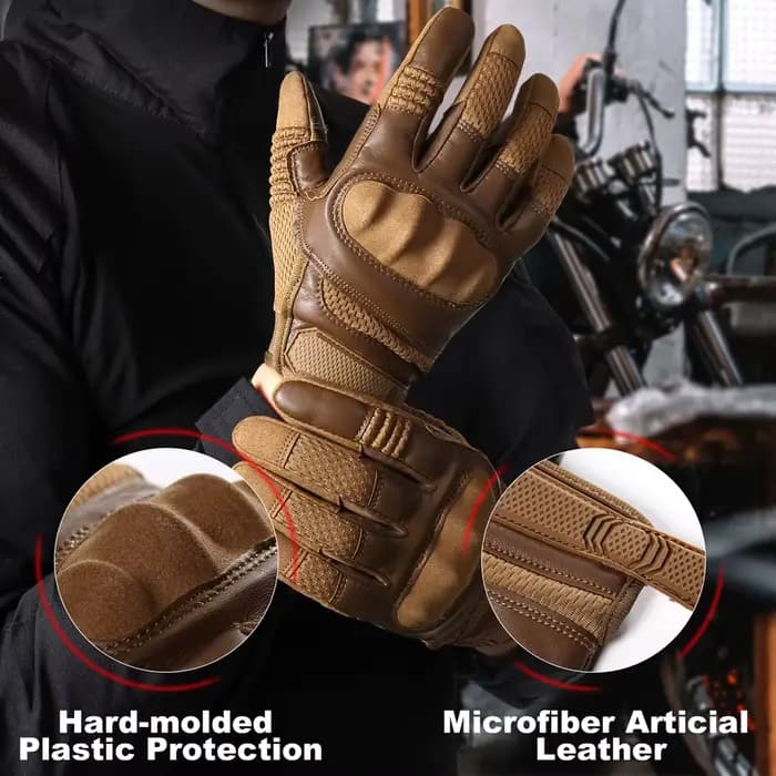 Gants de moto en cuir PU à écran tactile