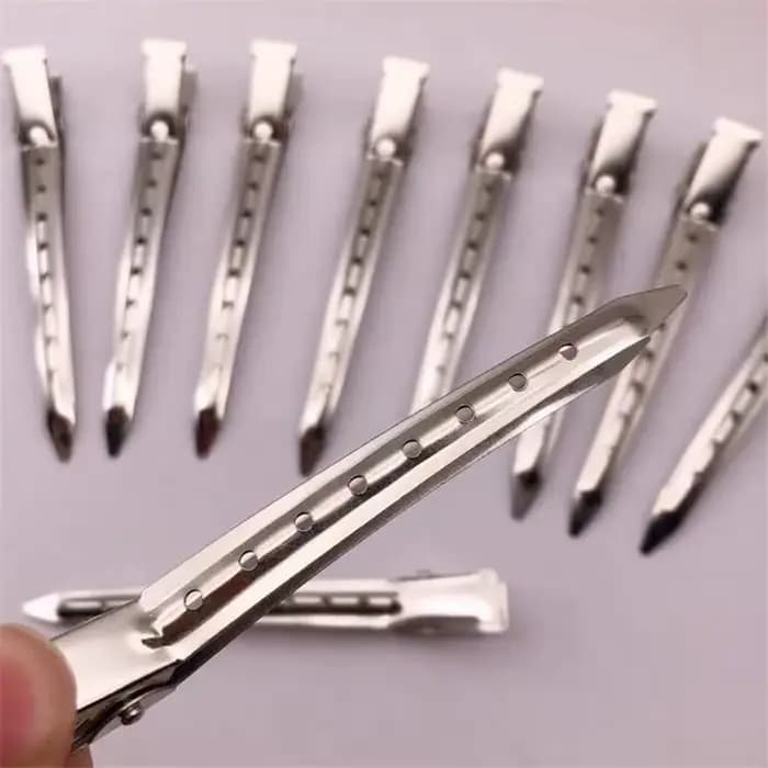 Pinces à cheveux en acier inoxydable pour salon professionnel, outils de coiffure, épingles à cheveux bricolage, barrettes, pinces, vêtements de sauna, accessoires, 10 pièces
