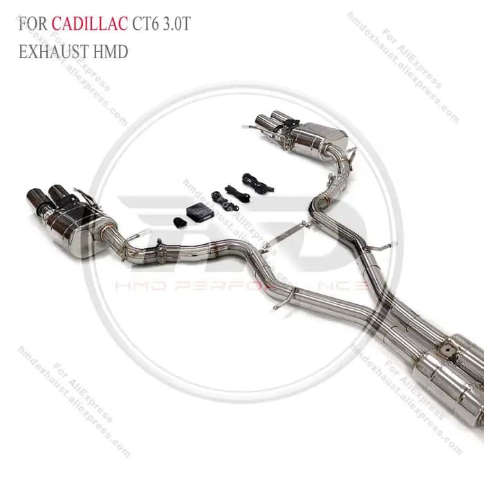 HMD système d'échappement en acier inoxydable Performance Catback échappement complet pour Cadillac CT6 3.0T 2016 + avec valve voiture