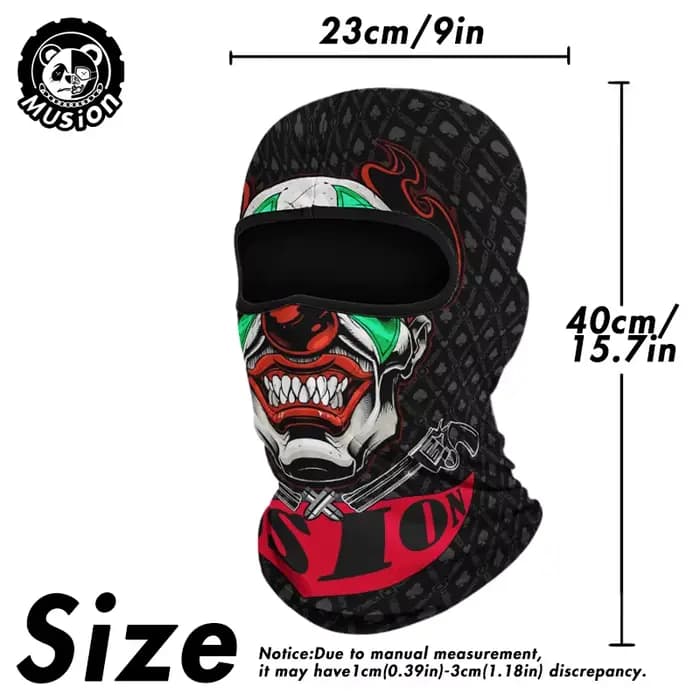 Musion Cagoule doublure de casque masque complet imprimé tête de mort Moto Topeng Muka Rider pour le cyclisme et