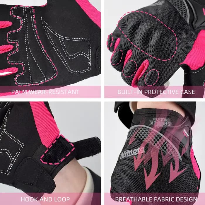 Gants de Moto rose pour femmes